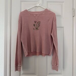 Full Tilt Pink Graphic Crop Hoodie